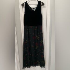 Elegant Black and Floral Dress